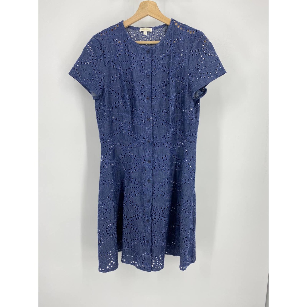 Shoshanna Chambray Embroidered Eyelet Button dress - Picture 6 of 6